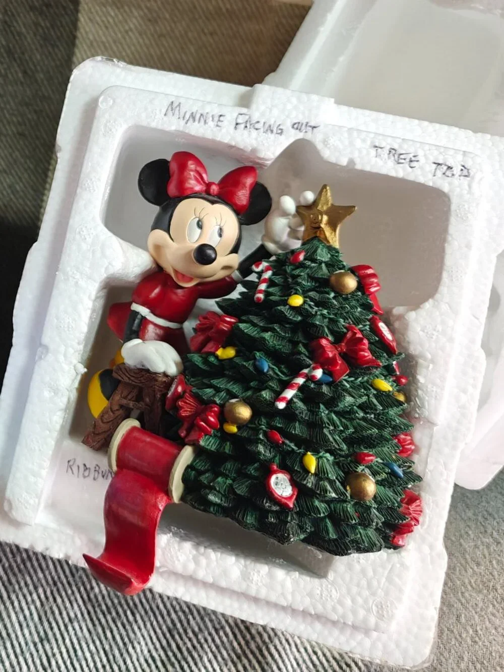 Vintage 1990s Disney Santa's Best Minnie Mouse Christmas Stocking Hanger Holder